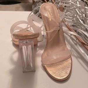Glaze style # MIU-2 heels size 7,5 color rose gold